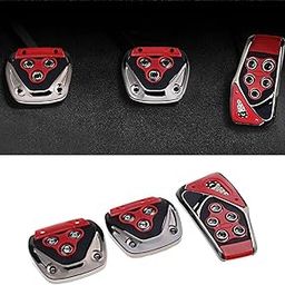 AAKICHI 3 PCS Universal Accelerate Clutch Brake Pedals Set, Nonslip Car Pedal Pads Sport Racing Accelerator Car Pedals Covers, Car Interior Replacement Accessories (Red)-image-38