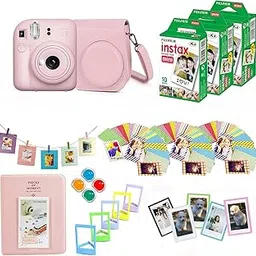 Fujifilm Instax Mini 12 Instant Camera + Pro Design Accessory Bundle with Protective Case, Magnetic Frames, Album, Frames Design Kit (50 Sheets) (Pink)-picture-37