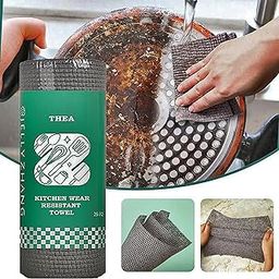 THEA Disposable Scrub Sheets | 25 Day Supply | Paper Towel Format | Antimicrobial | Non-Scratch | Cleaning Supplies | Dishwashing | Sponges Kitchen | Scouring Pads | Kitchen Tissue Roll Cloths-image-54