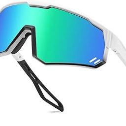Karsaer Polarized Cycling Glasses Sports Sunglasses, UV400 Protection Baseball Running Glasses for Men Women Youth E1267, Multicolour, Large-image-32