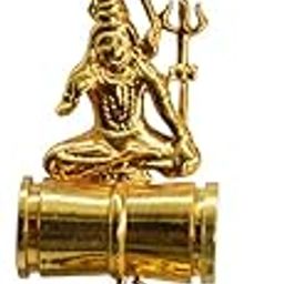 Lord Shiv Shambhu Bholenath Rudraksha Locket With Cotton Dori Chain Gold And Brown Brass And Wood Religious Jewellery Pendant Necklace Chain For Men And Women-image-73