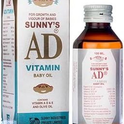 AD Vitamin Baby Oil, Contains Vitamin A, D, E, and Olive Oil, For Growth and Vigour of Babies 100 ML pack of 2-image-20