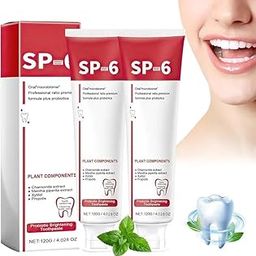 Lazubix Sp-6 Toothpaste, Brightening & Stain Removing Toothpaste, sp-4 probiotic whitening toothpaste，Teeth Whitener Toothpaste, Natural Tooth Whitener (Pack of 2)-image-4