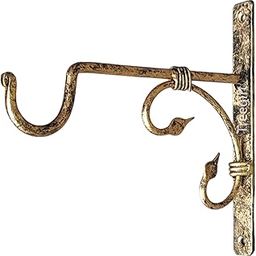 Treegift Wall Hanging Brackets Wall Hooks Plant Hangers Brackets for Hanging Planters,Plants,Flower Pots and Other Hanging Items.Antique Golden Colour. Size- 19" by 17" cm (Single)-image-124