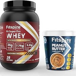 Fitspire Fit Super Pro Whey Protein & Peanut Butter For Men & Women | 36 Gram Protein & 7.76g BCAA | 100% Whey Fuel For Muscle Strength And Recovery | (Doubled Chocolate - 2lbs, Cookie Crunch - 400g)-image-47