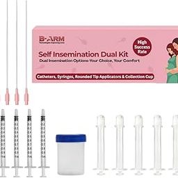 B-Arm Self Insemination Dual Kit (Pack of 10) – 5 Bulb & 5 Catheter type applicators, FREE sperm collection cup for Women| At Home IVI Kit Fertility Support for Natural Pregnancy-image-68