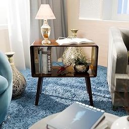 Vought Store Bookcase Nightstand, End Table,Bed Side Table for Small Spaces Magazine Stand with Storage Engineered Wood for Living Room Bedroom or Apartments-image-34