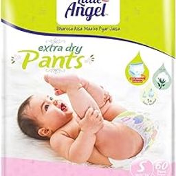 Little Angel Extra Dry Baby Pants Diaper, Small (S) Size, 60 Count, Super Absorbent Core Up to 12 Hrs. Protection, Soft Elastic Waist Grip & Wetness Indicator, Pack of 1, Upto 7kg-image-11
