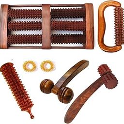 Masterarts Wooden Massager Foot Massager Acupressure Massager For Foot 6 Long Wheel Acupressure Massager ( Size = 12 X6 X 1.5 Inches )-image-97