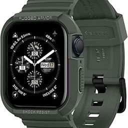 Spigen Rugged Armor Pro for Apple Watch SE 40mm Case with Strap, Apple Watch Series 9/8/7 41mm/SE2/6/5/4 40mm Case with Strap -Military Green-3