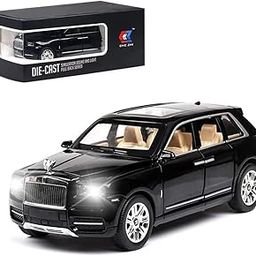 EROCK Exquisite car Model 1/24 Rolls-Royce CULLINAN Model Car,Zinc Alloy Pull Back Toy car with Sound and Light for Kids Boy Girl Gift. (Black-CULLINAN)-image-49