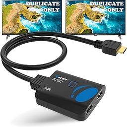 Orei 4K HDMI Splitter 1 in 2 Out - 1X2 HDMI Splitter for Dual Monitors Ultra HD 4K@30Hz with [ 2ft HDMI Cable ], 3D & 1080P Support for Xbox, PS4, Blu-ray, HDT, Will not Extend Display Screen-16