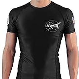 NASA Short Sleeve Compression MMA BJJ Wrestling Cross Training Rash Guard-image-56