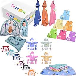 Toddylon 52 in 1 New Born Baby Complete Daily Essentials Items Combo | Newborn Baby Kit | Gifts Pack | Bedding Set | Infants Clothes | Hospital Kit (0-6 Months) Green-image-89