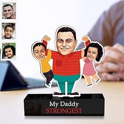 ZOCI VOCI Father's Day Gift for Dad - Caricature Personalized Gifts for Papa | Cool Customized Fathers Day Gift for Dad | Funny Birthday Gifts for Men from Wife, Gifts for Grandpa (Strongest Daddy)-20