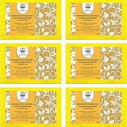 Just Ayurveda Radiant Roots Turmeric & Chickpea Nourishing Handmade Soap, 125g | 100% Natural | Cold Processed | Brightens & Detoxifies | For All Skin Types (Pack 6, Turmeric & Chickpea)-image-45