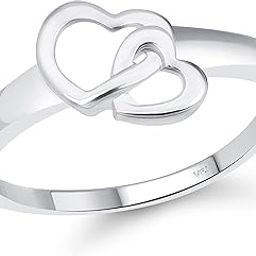 Vighnaharta Cute Double Heart Rhodium and Gold Plated Ring for Women-image-46
