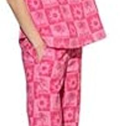 PinkColorPure Cotton Floral Shirt Collar Co-ords Set for Women-image-13