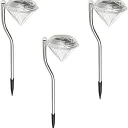 Elevea (Pack of 3 LED Diamond Solar Waterproof Automatic Outdoor Garden Stake Decorative Light Lamp for Path Walkway Patio Lawn Yard or Taris ( Special 15 Year Warranty )-6