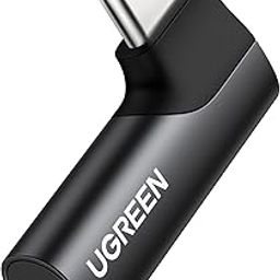UGREEN USB C to 3.5mm Audio Adapter Type C Aux Headphone Jack DAC Stereo Mic HiFi Right Angle Dongle Compatible with iPhone 15 Pro (Max)/15 Plus, iPad Pro Air, Galaxy S23 Ultra Pixel 7 Pro, Black-23