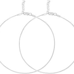 925 Sterling Silver Modest Rhodium Plating Weave Anklet (Pair) | Gift for Women & Girls | With Certificate of Authenticity & 925 Stamp|Mother's Day-image-18