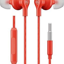 OOGE Beat 1 Wired in Ear Headphones with Mic, 3.5 Jack, Super Extra Bass, Inline Control, Premium Metallic Finish, Angled Buds for Comfort fit (Red)-17