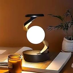 Brienstripe Spiral Rotating Desk Lamp | RGB Spiral Rotating Moon Lamp | Rechargeable Table Lamp | Multicolor LED Levitating Night Light | 3D Visual Levitation Ball 360° Spiral Rotating Desk Lamp.-image-80