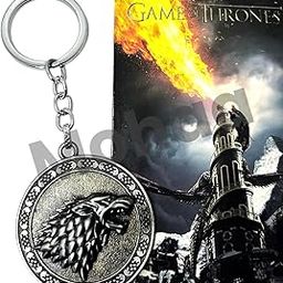 Game of Thrones Keychain - Stark Direwolf Spinner Key Chain | Stark House Sigil | Targaryen Keychains | GOT Keyring Keyholder for Bike, Scooty, Car-image-5