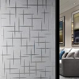 WOO Home Frosted Glass Window Film & Stickers (18 X 96 INCH) Privacy Window Cover for Home & Office - Easy Apply, UV Protection, Removable Decorative Film (Cross Pattern | 1.5 X 8 SQFT)-image-78