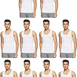 Men's Cotton Western Solid Vest (Pack of 10) (Frontline-Air-Whit-RN-10-95_White-image-46