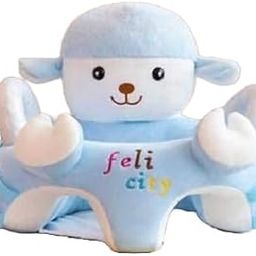 HELLO BABY Kids Support Sofa Animal Shape Soft Stuffed Material Plush Toy Rocking Chair/Sofa for Kids 6-18 Months Kids Toddlers Chair for - Blue-image-24