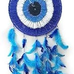 Evil Eye Dream Catcher Wall Hanging, Wall Decor, for Bedroom and Living Room, Dream Catcher for Home Decoration- 20 Inches (Blue)-image-94
