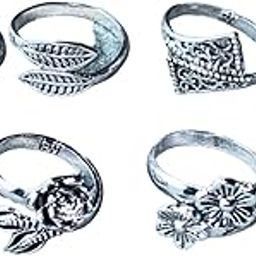 Women & Girls Metal Fancy Glossy finish Toe Ring Adjustable Bichiya/Leg Finger Ring-Combo-4 (A_C_P_110818_Silver)-image-101