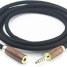 NewFantasia 4.4mm Balanced Male to 4.4mm Balanced Female Headphone Audio Adapter Cable 4.4mm male to 4.4mm Female Extension Cord 6N OCC Copper Single Crystal Silver Plated Wire Walnut Wood Shell 4.9ft-image-28