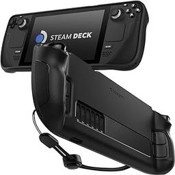 Spigen Rugged Armor for Steam Deck OLED (2023) / Steam Deck LCD (2022) Protective TPU Case with Wrist Strap, Shock-Absorption Anti-Scratch Cover - Matte Black-21