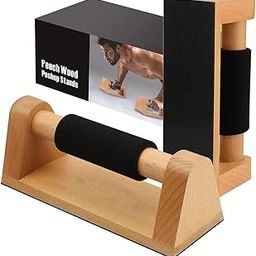 GONCHAK HUB Wood Push Up Bars with Non-Slip Baseplate Comfortable Rubber Grip Wooden Parallettes Pushup Stands for Fitness Workout Home Gym Training Body Building Push-up Handles for Men and Women-10