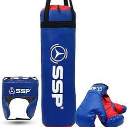 Junior Boxing Set for Kids (Up to 12 Years) – Complete Boxing Kit with Punching Gloves, Punching Bag, Hand Wraps, Training Equipment for Boys & Girls, Home Fitness & Boxing Practice, Blue Color-18