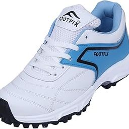 Cricket Shoes, Men's Cricket Shoes, Best Player Pu White Blue Cricket Shoes-image-82