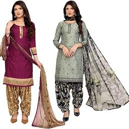Women Unstiched Crepe dress materials | Crepe Salwar Suit for women with dupatta | suit material for women unstitched-image-35