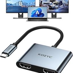 USB C to Dual HDMI Adapter 4K@60hz, Type C to HDMI Splitter Extended Display for MacBook/MacBook Pro Air Dell XPS13/15, Samsung Galaxy S9/S9+ (MST Only Support Windows OS)-15