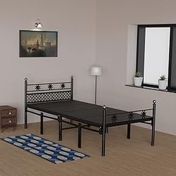 Sahni Foldable Furniture European Single Bed with Black Hard Mattress (6ft x 3 ft)-picture-10
