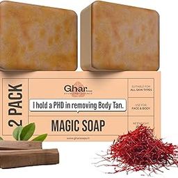Ghar Soaps Sandalwood & Saffron Magic Soaps For Bath (100 Gms Pack Of 2) | Paraben Free | Chandan & Kesar Bath Soap | Handmade Soaps For Glowing | Skin Brightening Soap For Men & Women-image-8