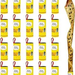 MAPPERZ Fly Sticky Trap Ribbon Strip Tape, Fly Paper attractant, Super Sticky Hanging, Adhesive Rolls for Fruit Flies, Bug, Insect, Pest, Mosquito, Plant, Home, Non-Toxic & Disposable, Pack of 12-1