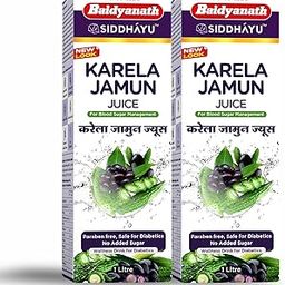 Baidyanath Asli Ayurved Karela Jamun Juice-1L (Pack of 2)- Help Maintain Healthy Sugar Levels| Diabetic Care, Paraben Free, Safe for Diabetics, No Added Sugar-17