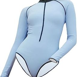 ™ Women 1 Piece Swimsuit Lady Female Rashguard for SPA Water Sports Snorkeling L Blue | Swimwear | Womens Clothing-image-20