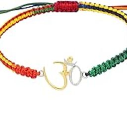 OM RAKHI with 925 Sterling Silver OM Charm (Two Tone Rhodium Plating) Packed with Roli Chawal Kit inside a Box | OM Rakhi Bracelet | Can Be Converted to Pendant Later-image-20