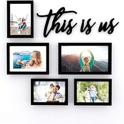 Art Street Valentine Theme Set of 5 Wall Photo Frame This Is US MDF Plaque for Valentine Day Celebration-Size -5x7, 6x8, 6x10 Inches-0