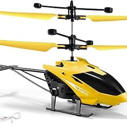 VRIKRION Toy Flying Helicopter, Remote Control Helicopter for 6+ Boys, Palm Sensing Helicopter with LED Lights (Pack of 1) (Yellow)-image-84