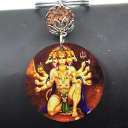 Lord Panchamukhi Hanuman Religious Evil Eye Acrylic Keychain for Men and Women-image-70
