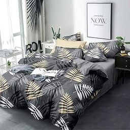 Quilt Cover Double Bed with Zipper Blanket Cover/rajai Cover/dohar/Duvet Cover King Size (Glace Cotton) (Grey)-image-27